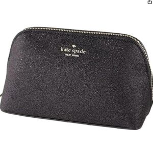 ♠️ Kate Spade New York Shimmy Glitter Fabric Small Cosmetic Case (Black) ♠️